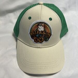 Cat Lady Mellow Meow Green Trucker Hat Keep Calm Rainbow Patch Adjustable New‎
